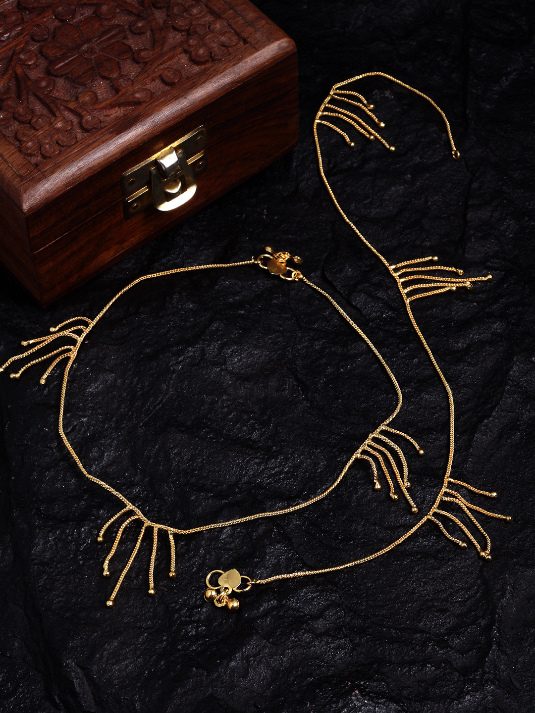 

PANASH Set of 2 Gold-Plated Anklets