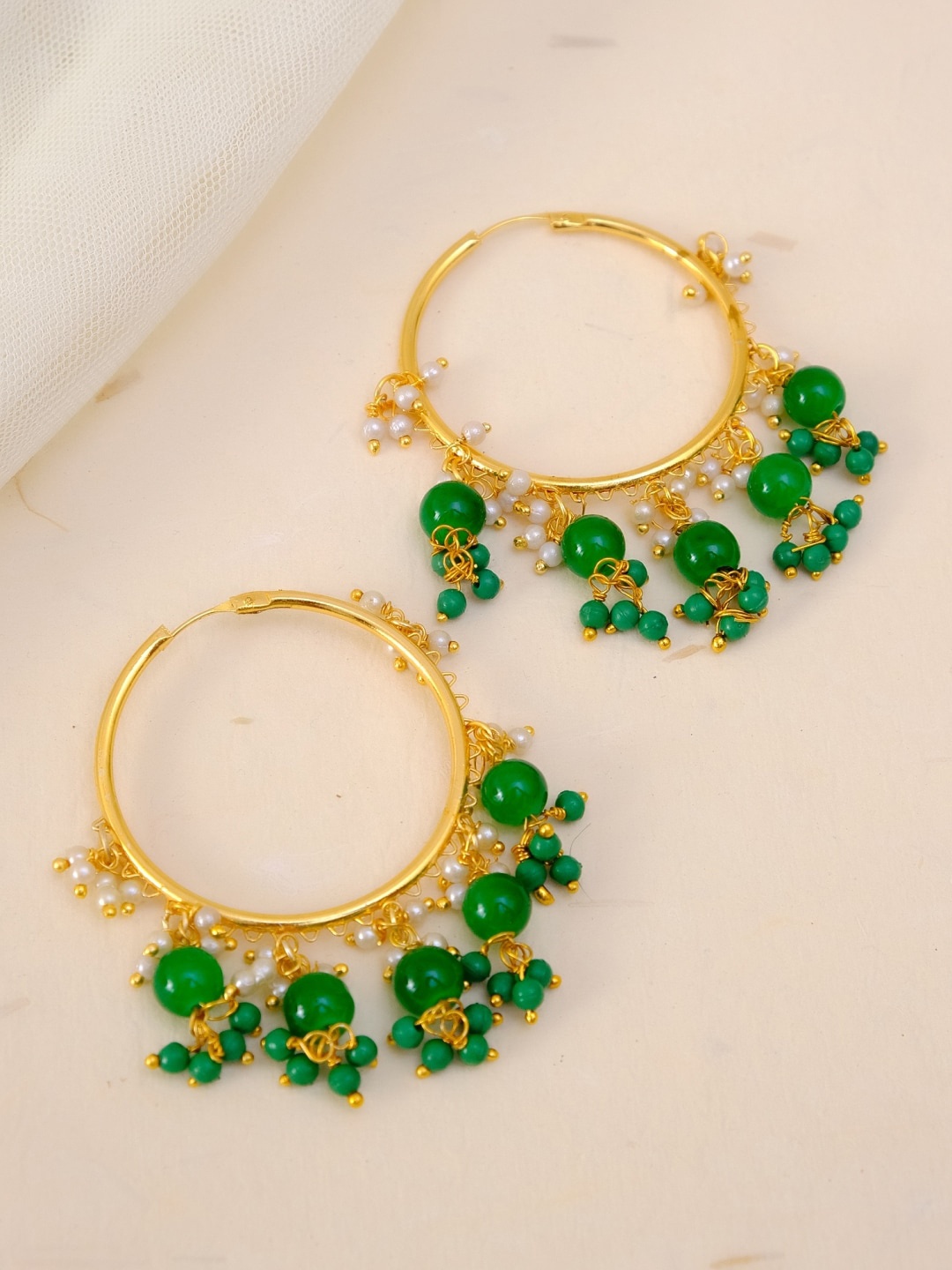 

Crunchy Fashion Green Contemporary Hoop Earrings