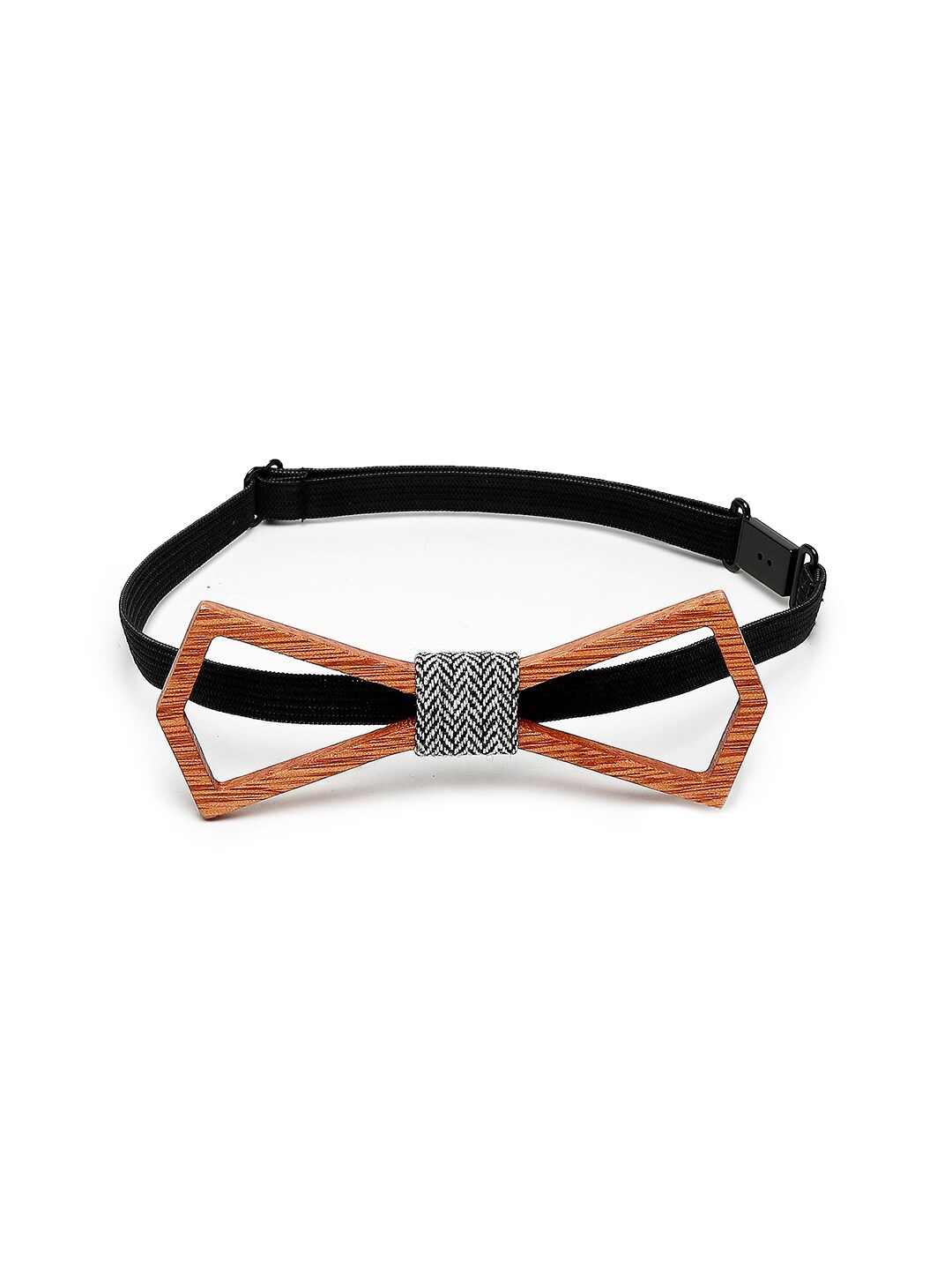 

Alvaro Castagnino Men Brown & Black Printed Wooden Bow Tie