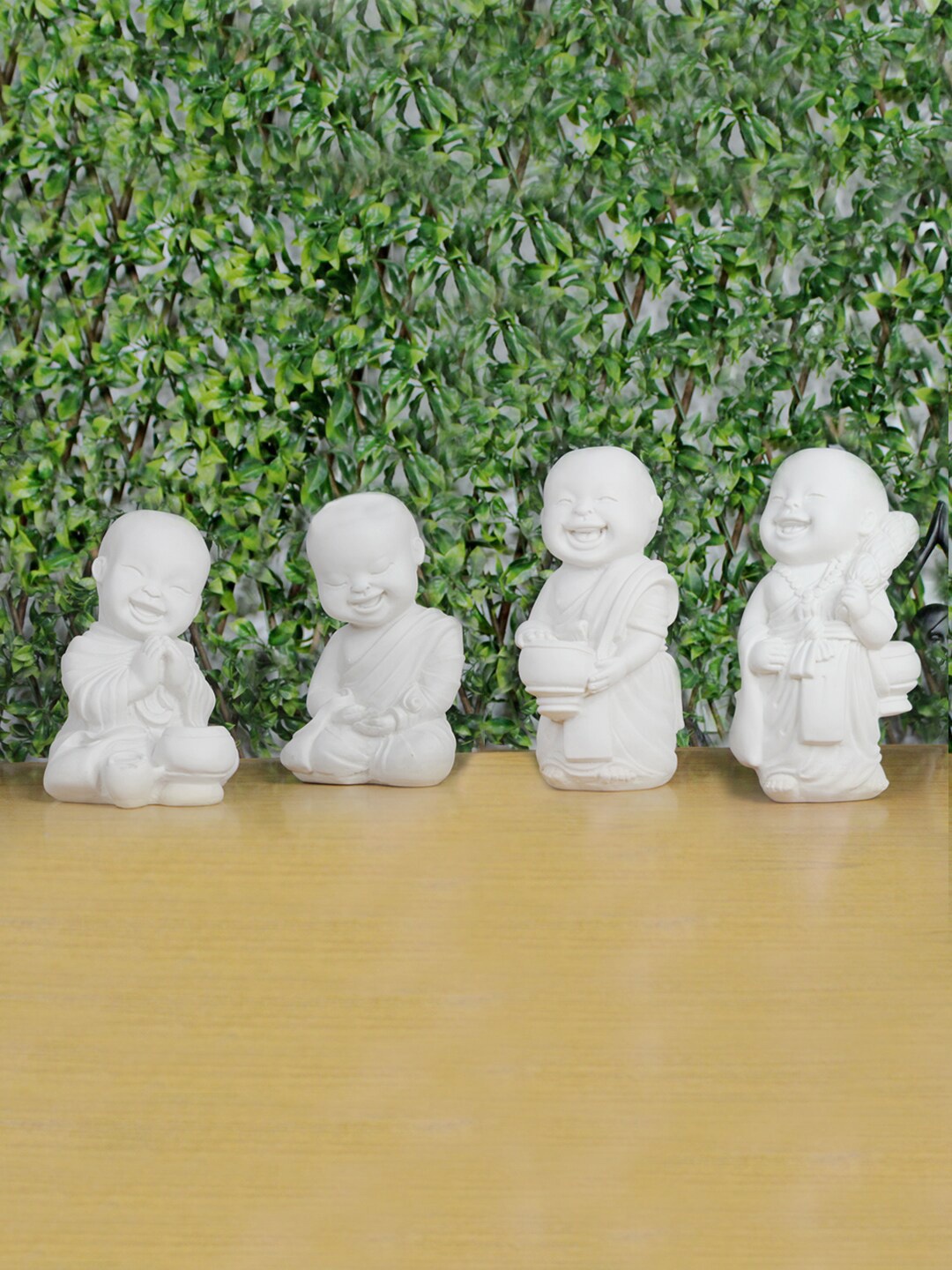 

Wonderland Set Of 4 White Baby Monk Garden Accessory
