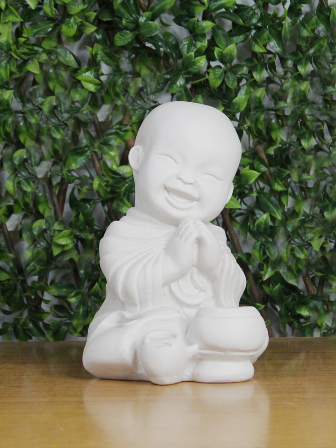 

Wonderland White Baby Monk Sitting Garden Accessory