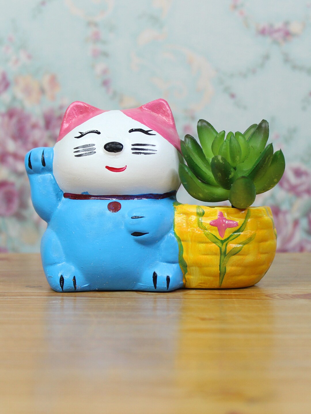 

Wonderland Blue & Yellow Kitty Succulent Planter