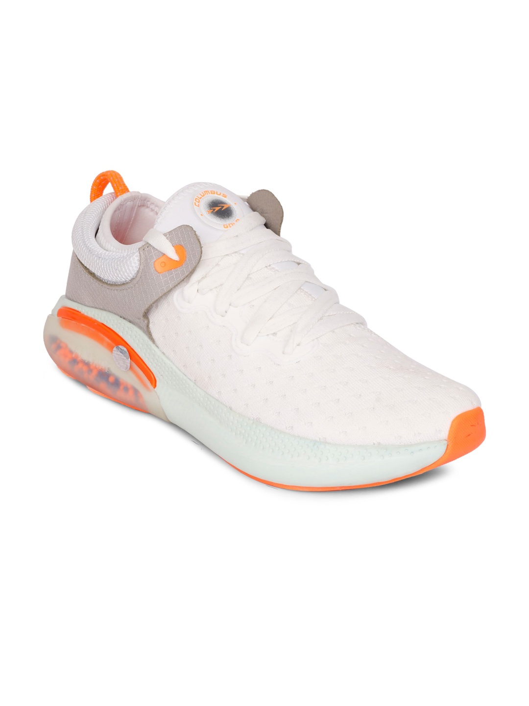 

Columbus Men White & Orange Running Sports Shoes