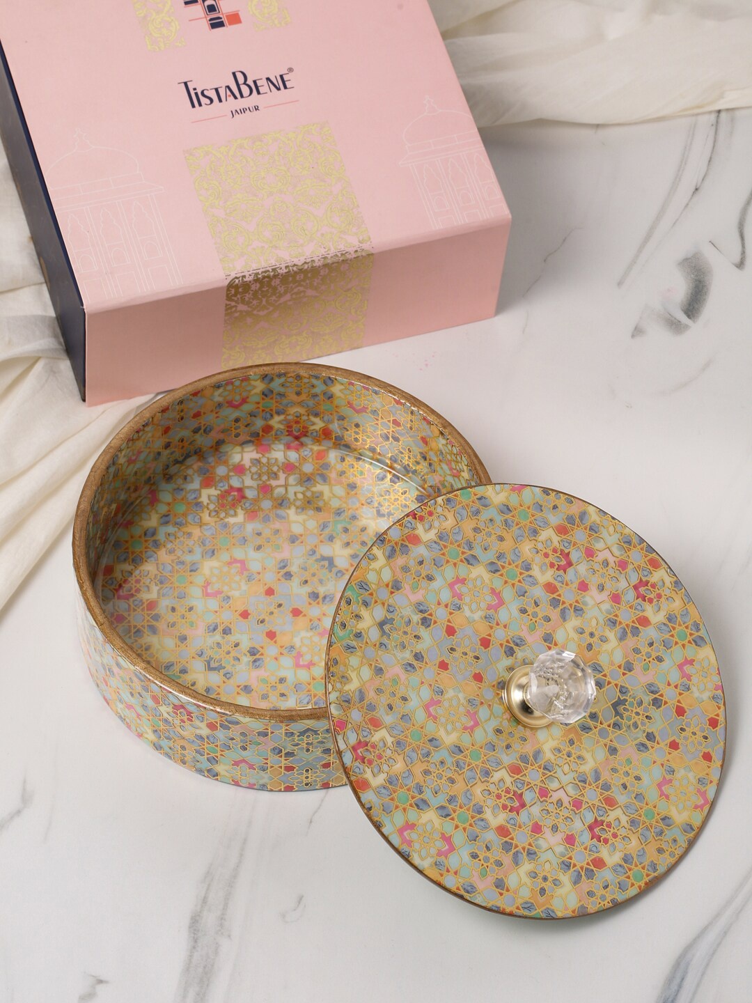 

Tistabene Multicoloured Printed Wooden Multi Utlity Box