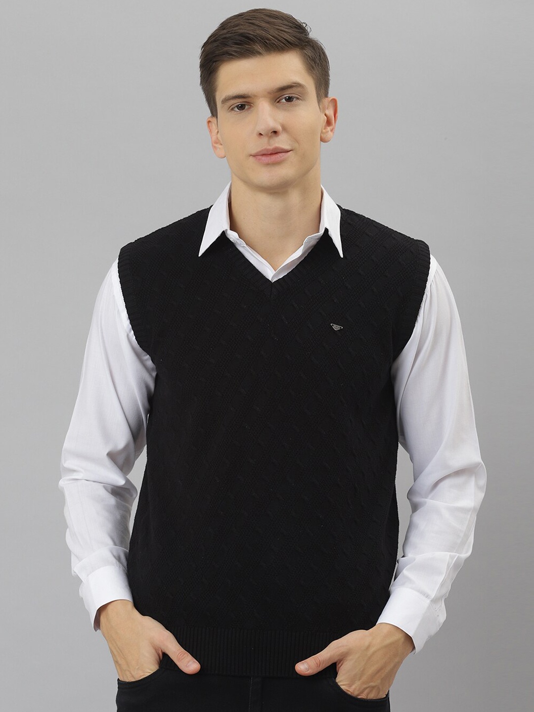 

Richlook Men Black Sweater Vest