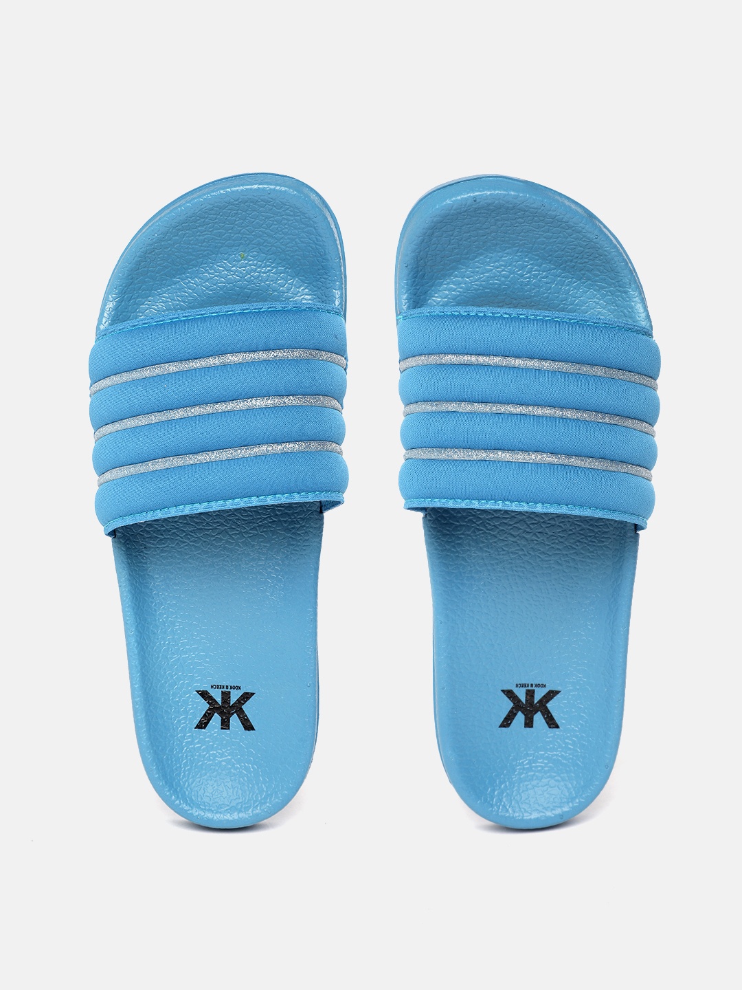 

Kook N Keech Women Blue Striped Sliders