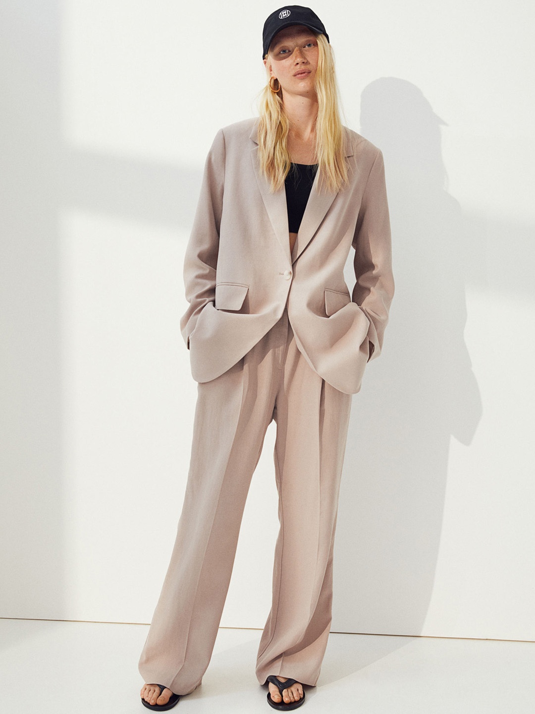 

H&M Women Beige Wide Trousers
