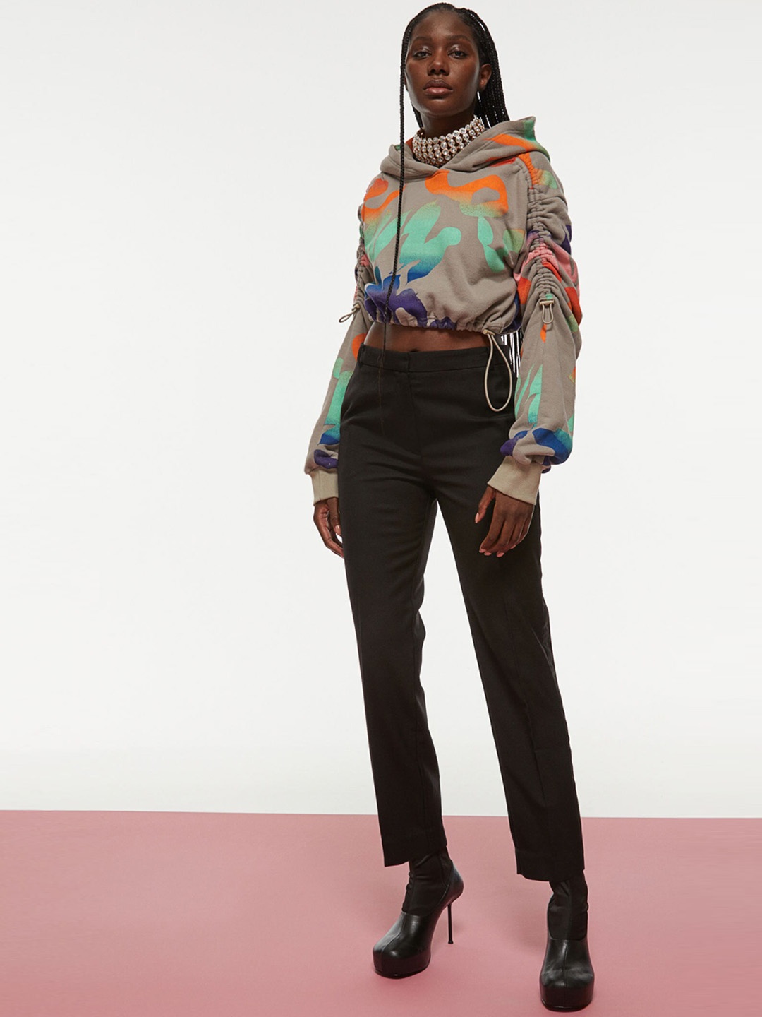 

H&M Women Black Side-Panelled Trousers