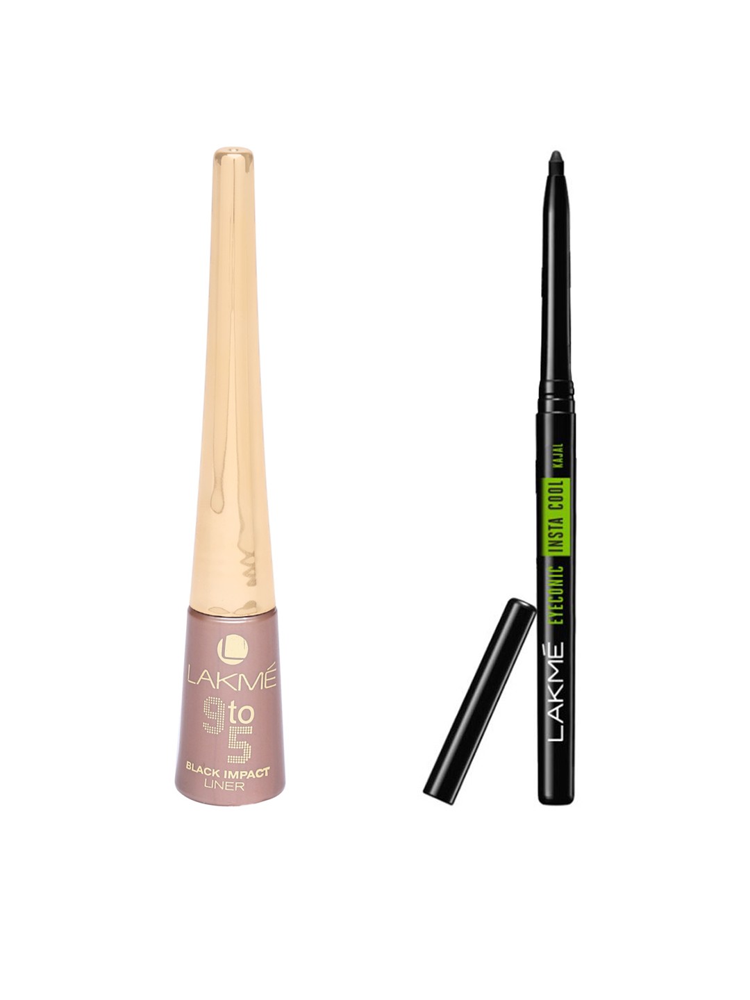 

Lakme 9to5 Black Impact Eyeliner & Eyeconic Insta Cool Black Kajal