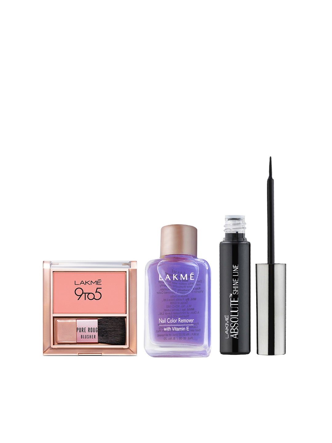 

Lakme Set of Nail Colour Remover - Eye Liner & Blusher, Peach