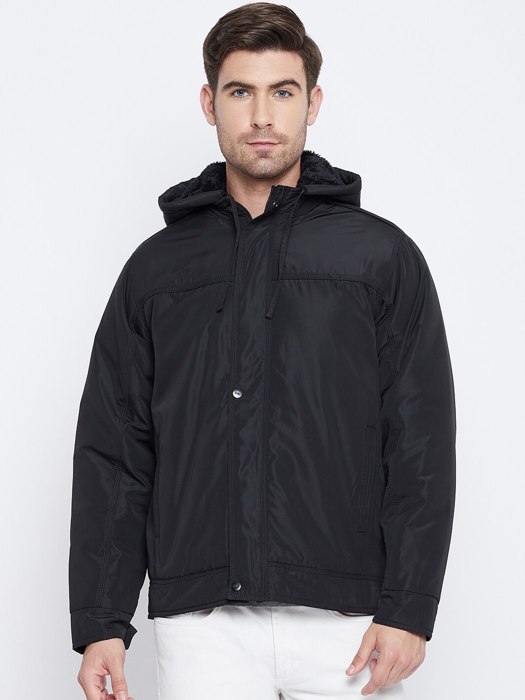 

Okane Men Black Lightweight Hooded Jacket