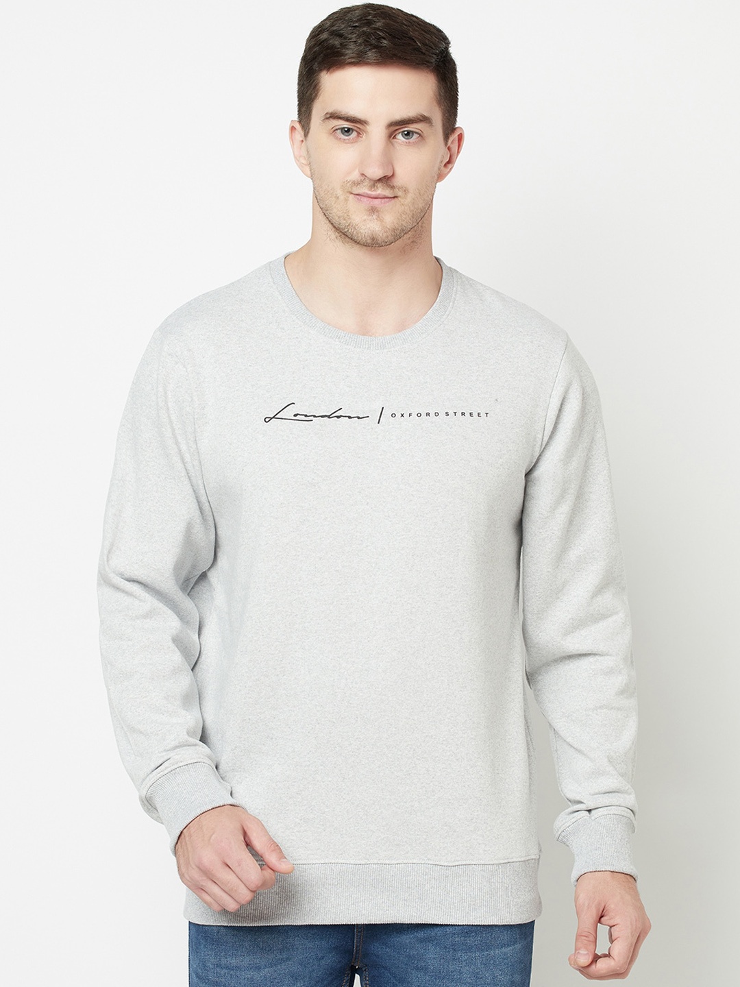 

ELEGANCE Men Grey Sweatshirt