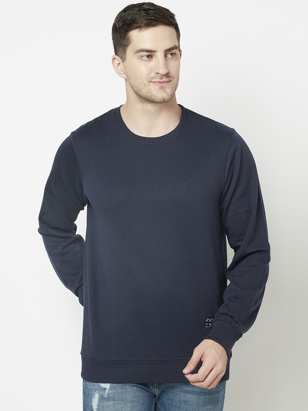 

ELEGANCE Men Navy Blue Sweatshirt