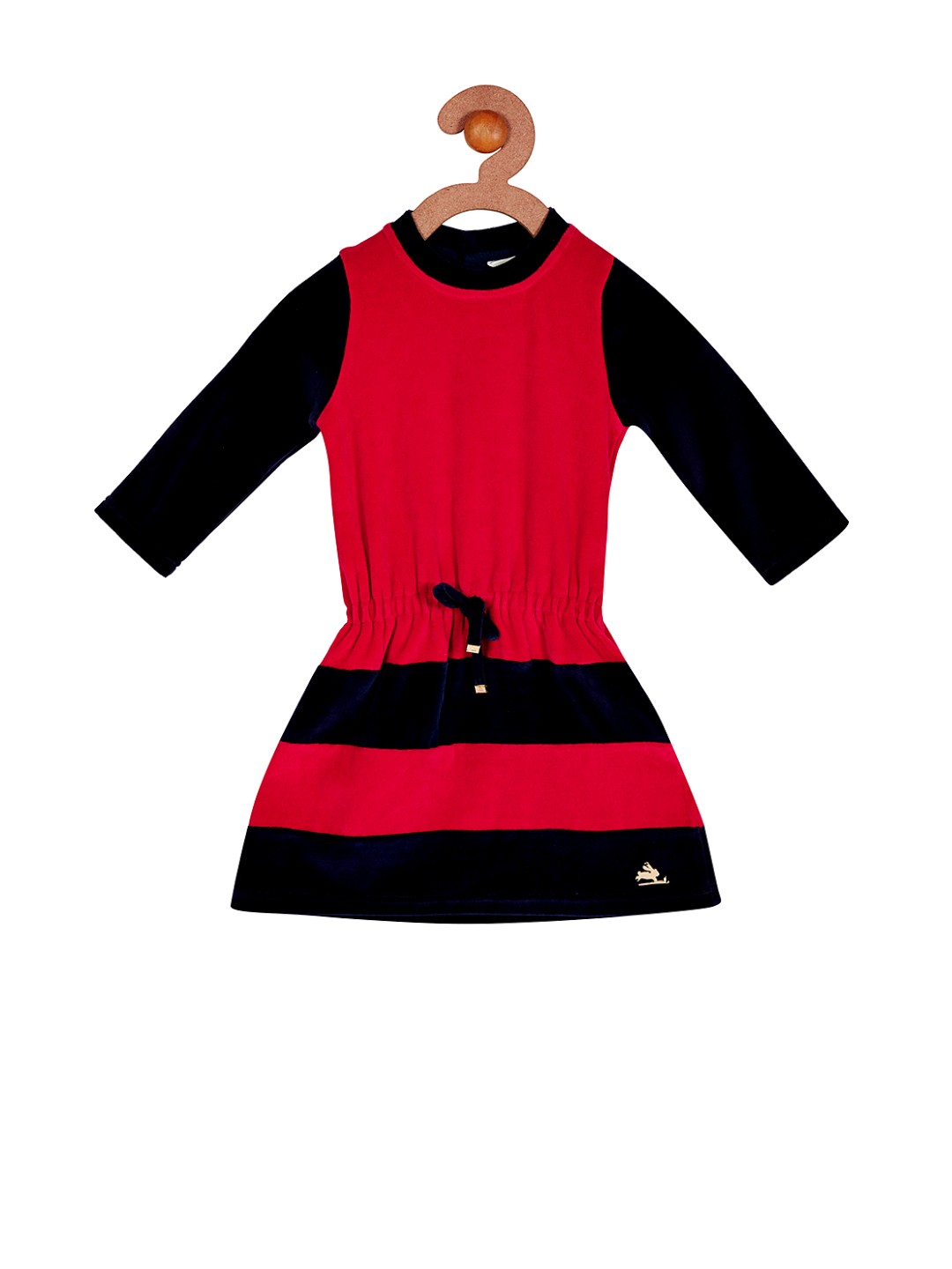 

Cherry Crumble Girls Red & Blue Striped Fit &Flare Dress