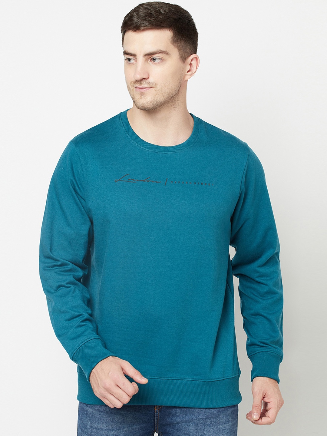 

ELEGANCE Men Teal Sweatshirt