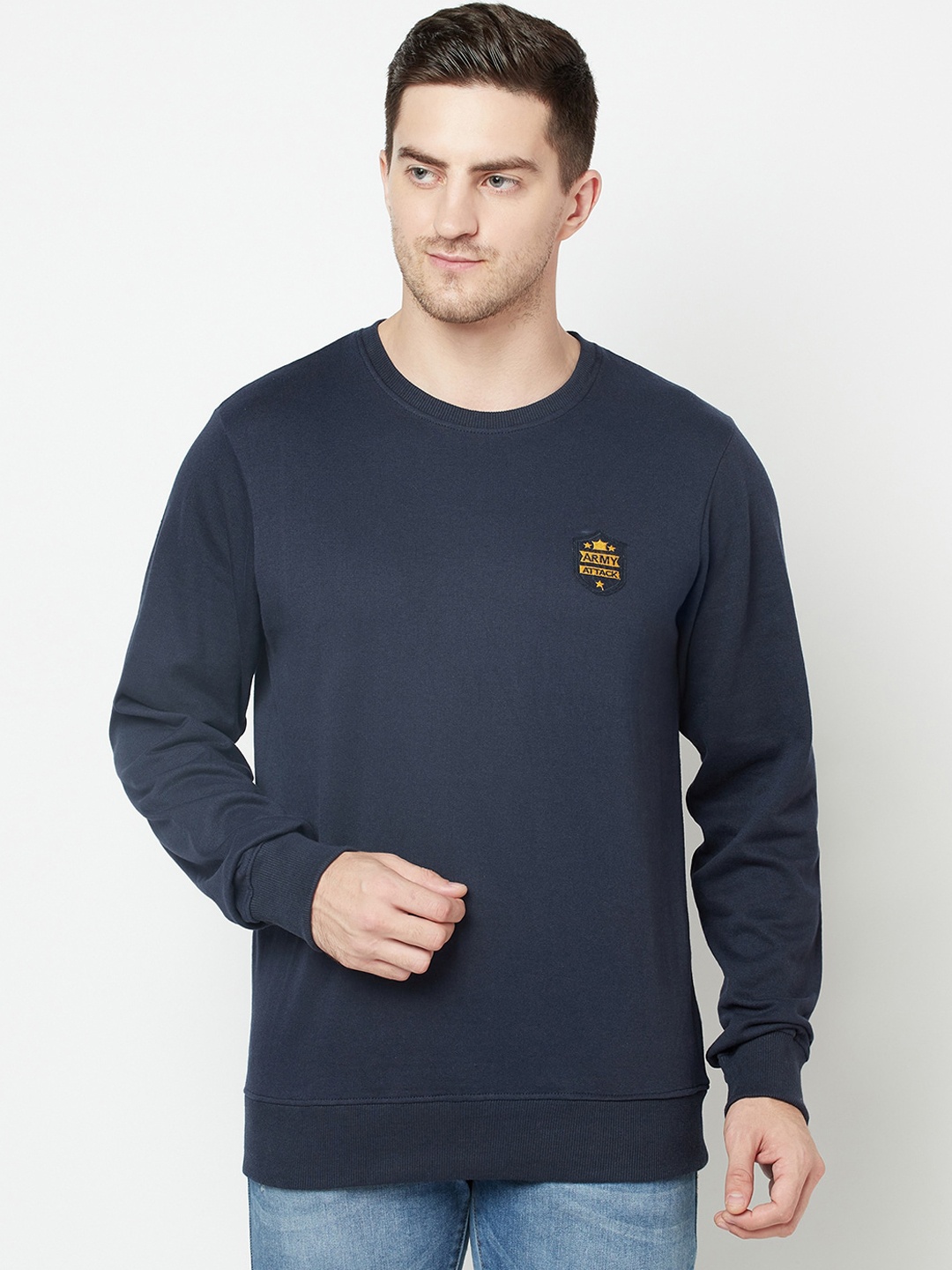 

ELEGANCE Men Navy Blue Sweatshirt