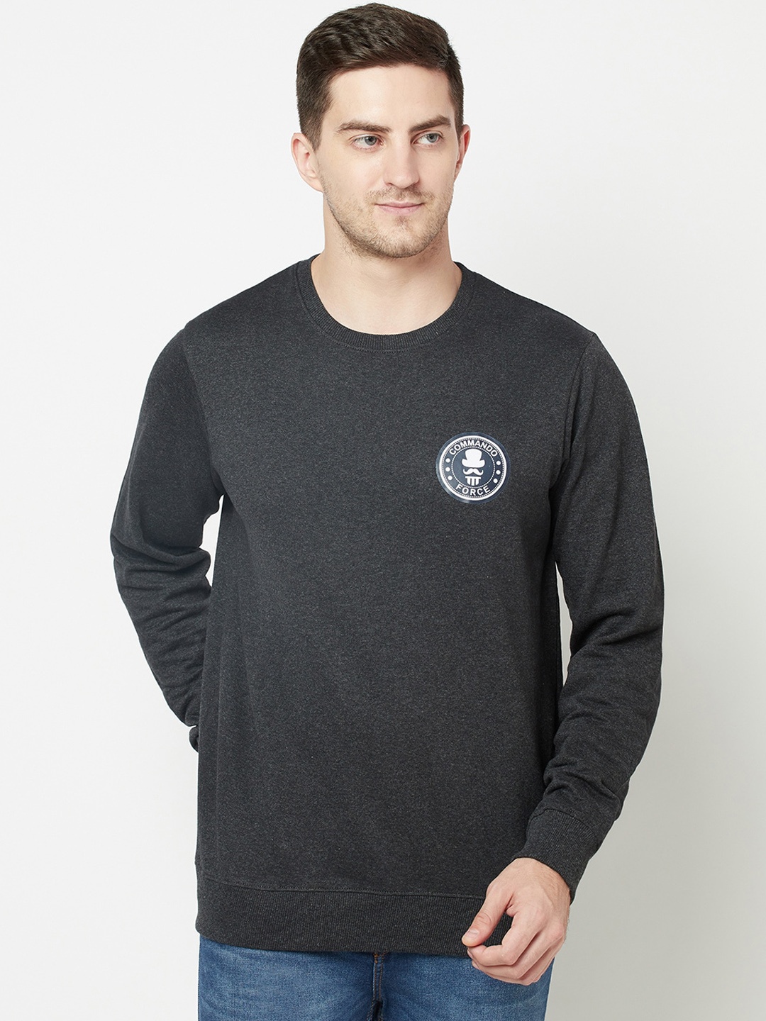 

ELEGANCE Men Charcoal Sweatshirt