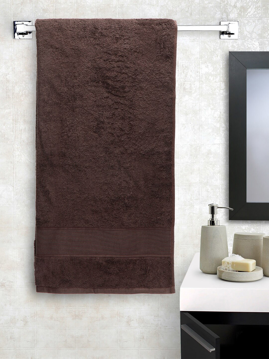 

Creeva Brown Solid 525 GSM Cotton Bath Towel