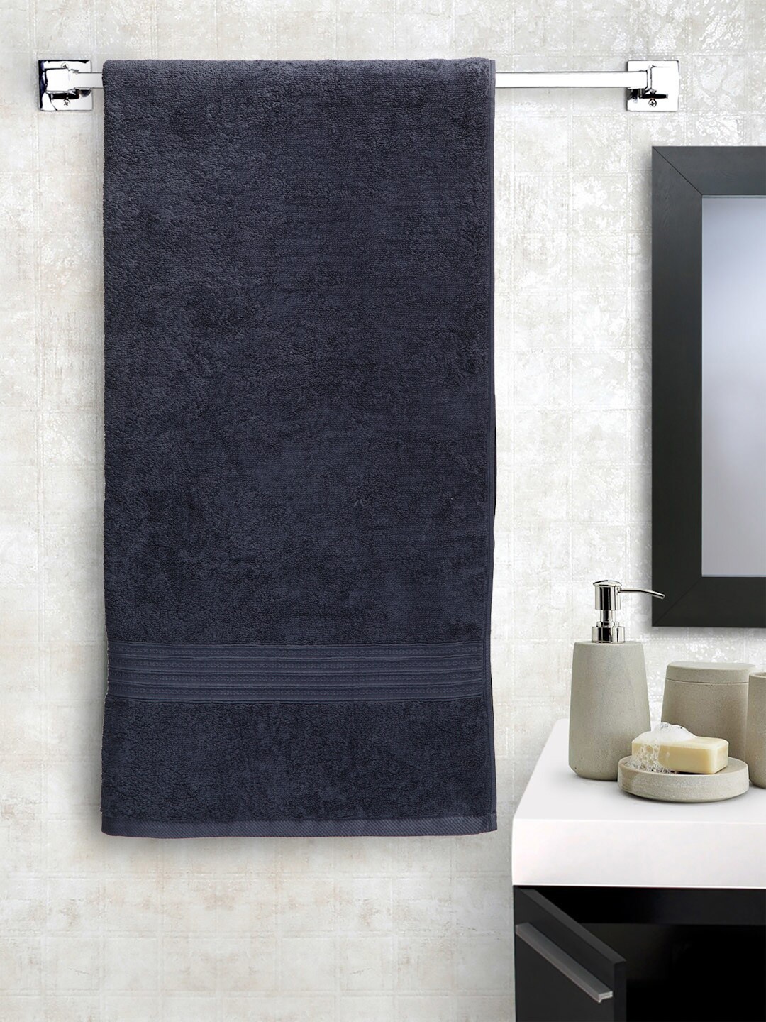 

Creeva Blue Solid 450 GSM Cotton Bath Towel