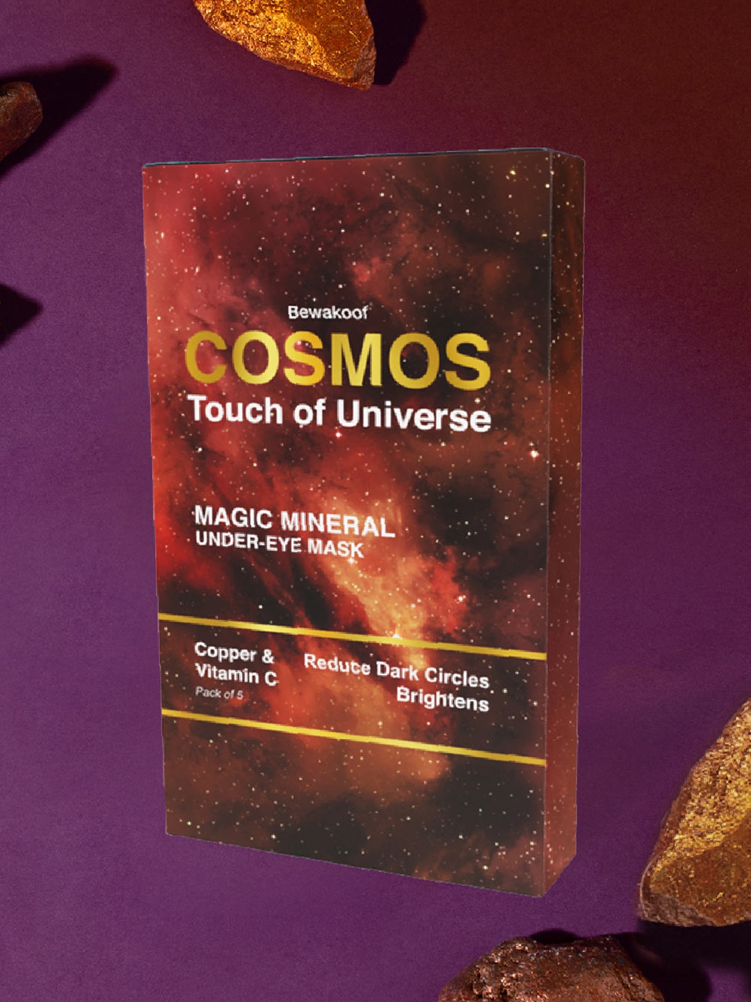 

BEWAKOOF COSMOS Unisex Pack of 5 Copper & Vitamin-C Under Eye Mask 15gm, White