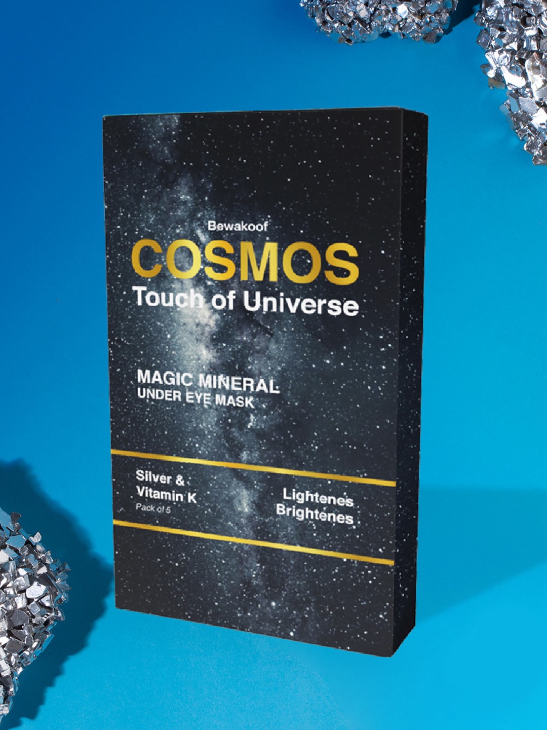 

BEWAKOOF COSMOS Unisex Pack of 5 Silver & Vitamin-K Under Eye Mask - 15 gm, White