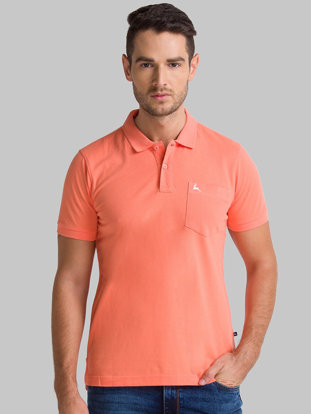 

Parx Men Orange Polo Collar T-shirt