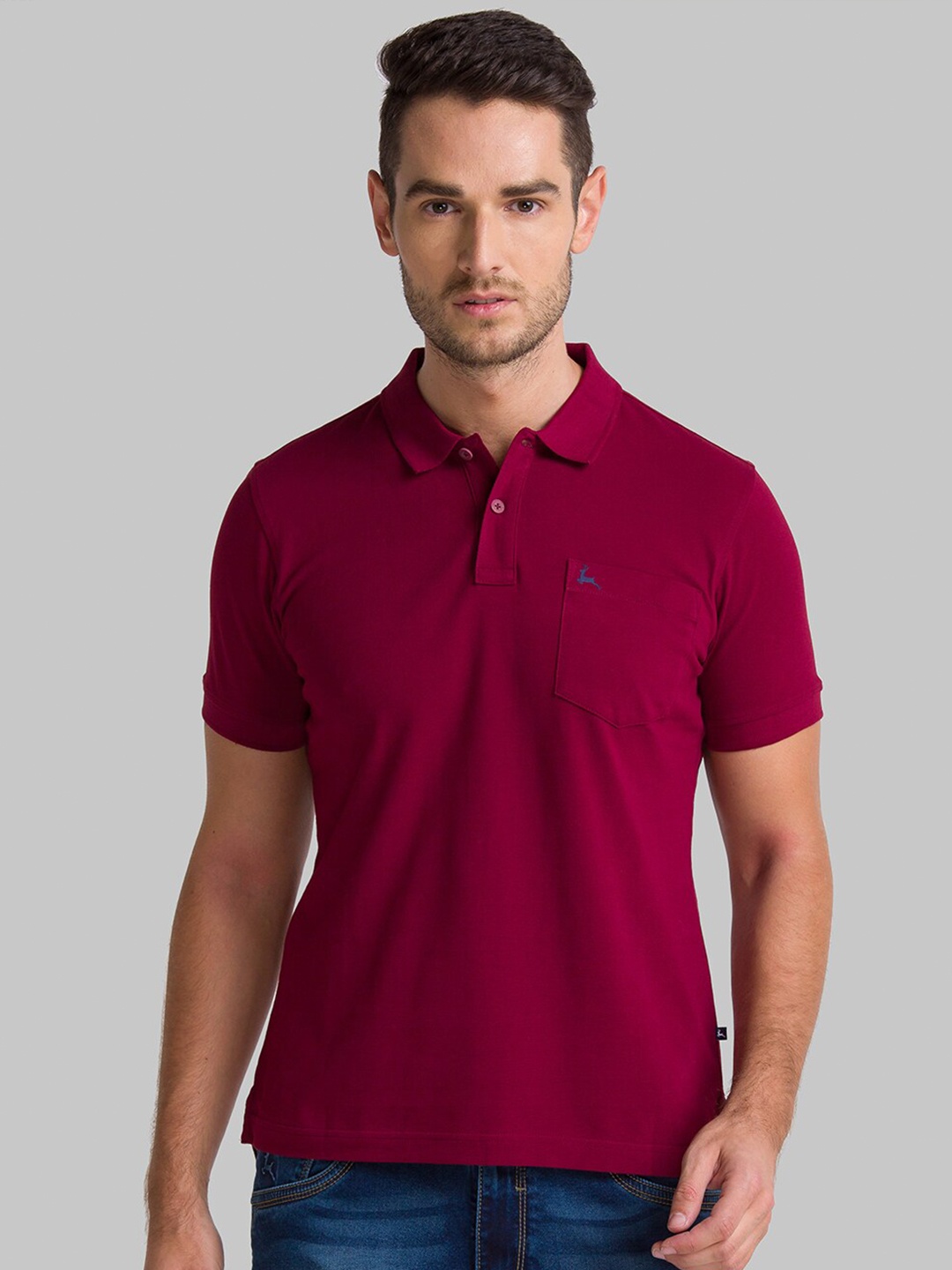 

Parx Men Maroon Polo Collar T-shirt