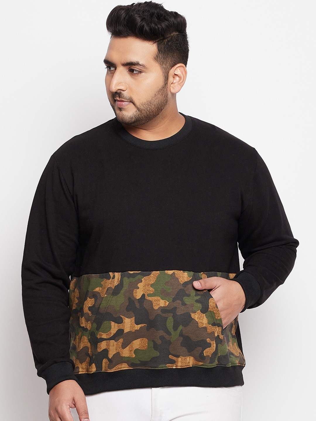 

bigbanana Men Black Printed Cotton Sweatshirt
