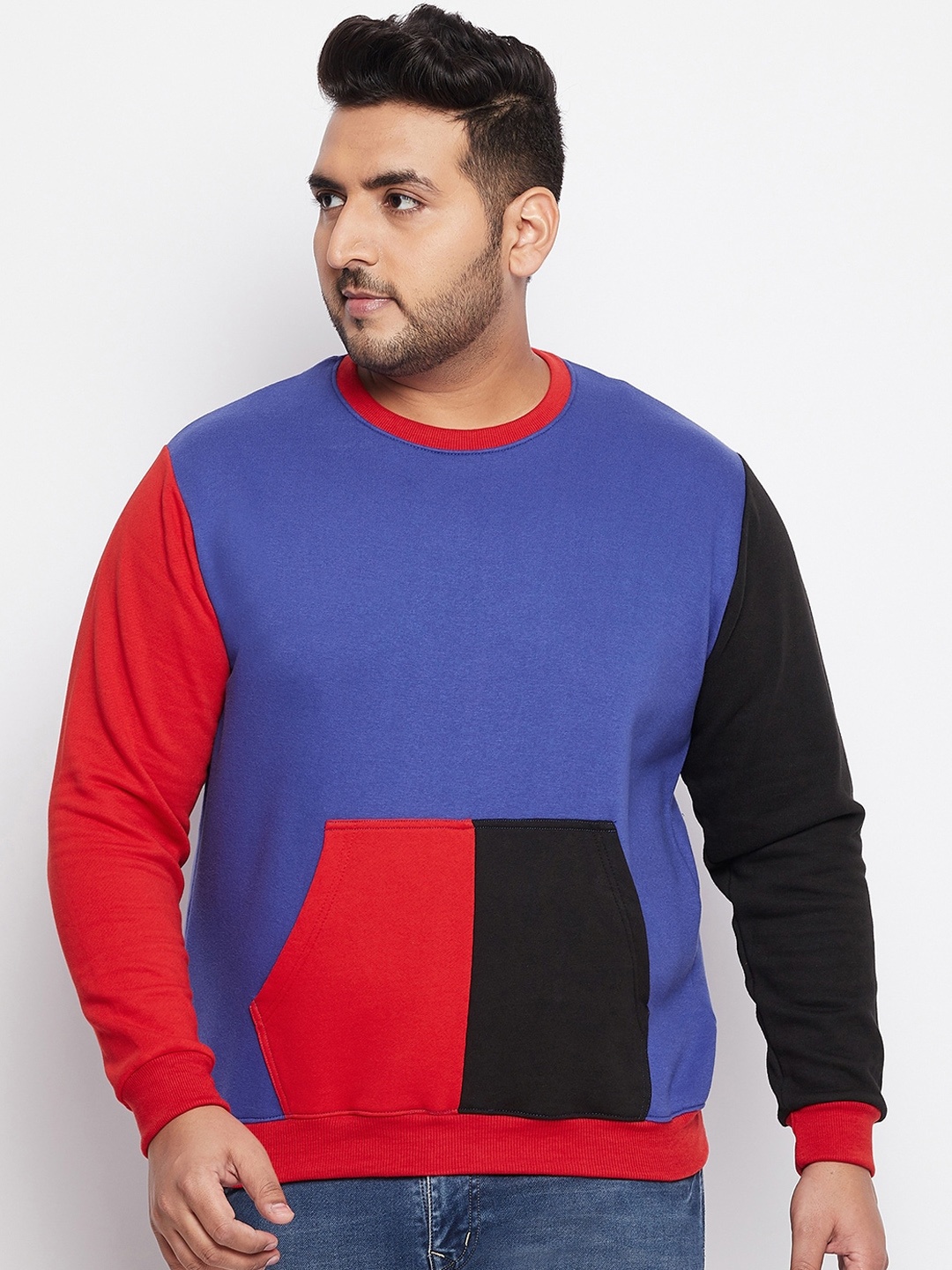 

bigbanana Men Blue Colourblocked Sweatshirt