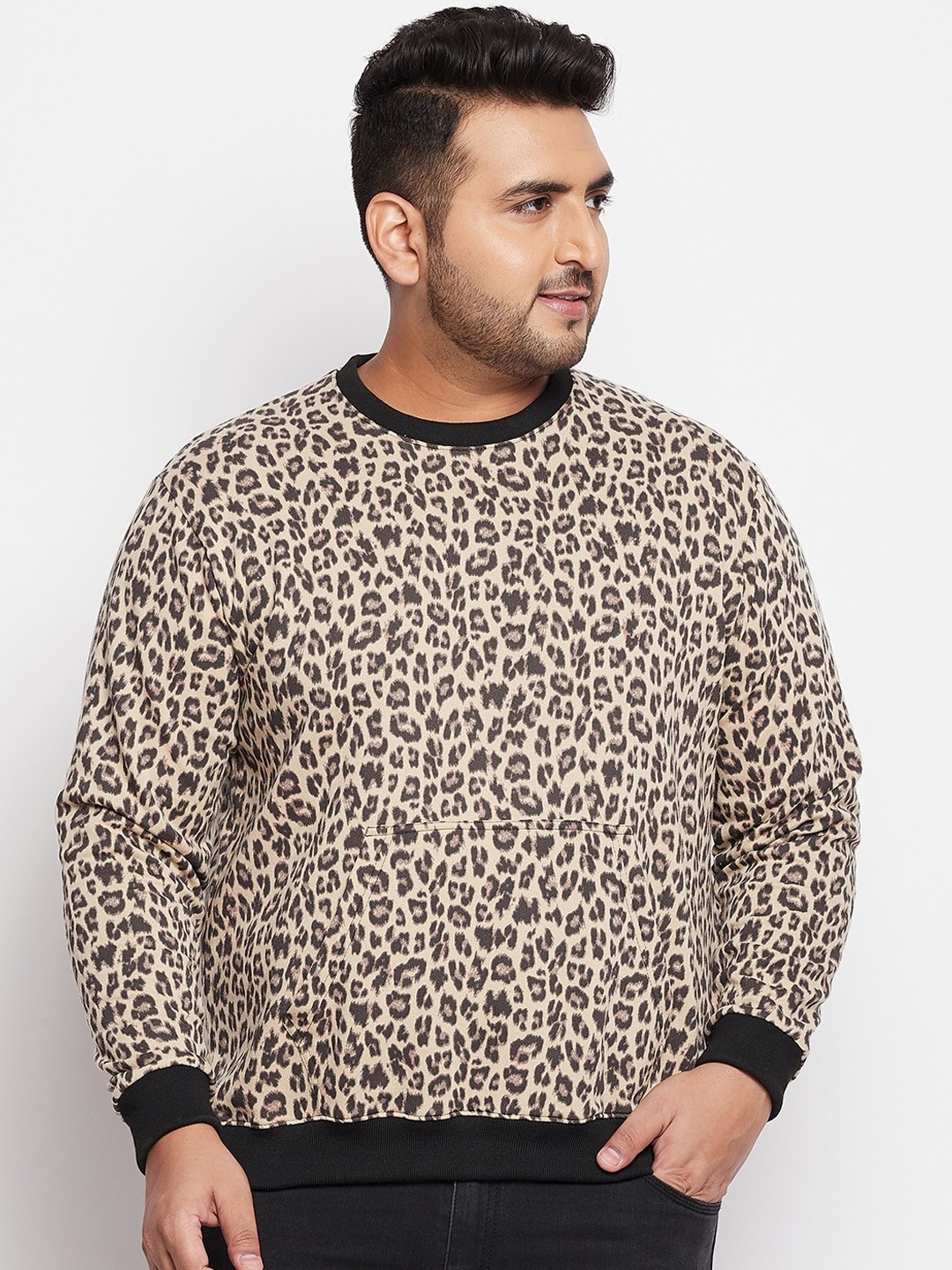 

bigbanana Men Gold-Toned Animal Printed Sweatshirt