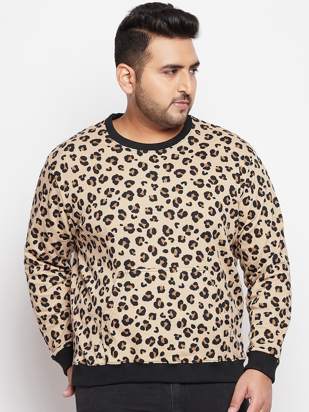 

bigbanana Men Gold-Toned Printed Self Design Sweatshirt