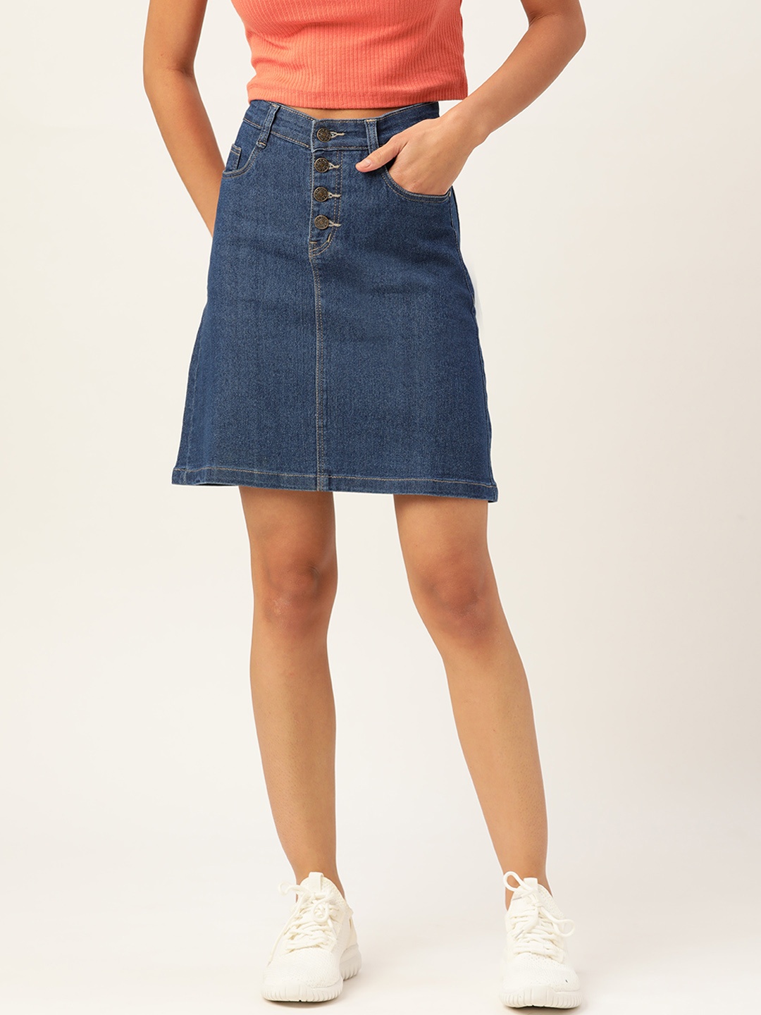 

urSense Women Blue Solid Skirt