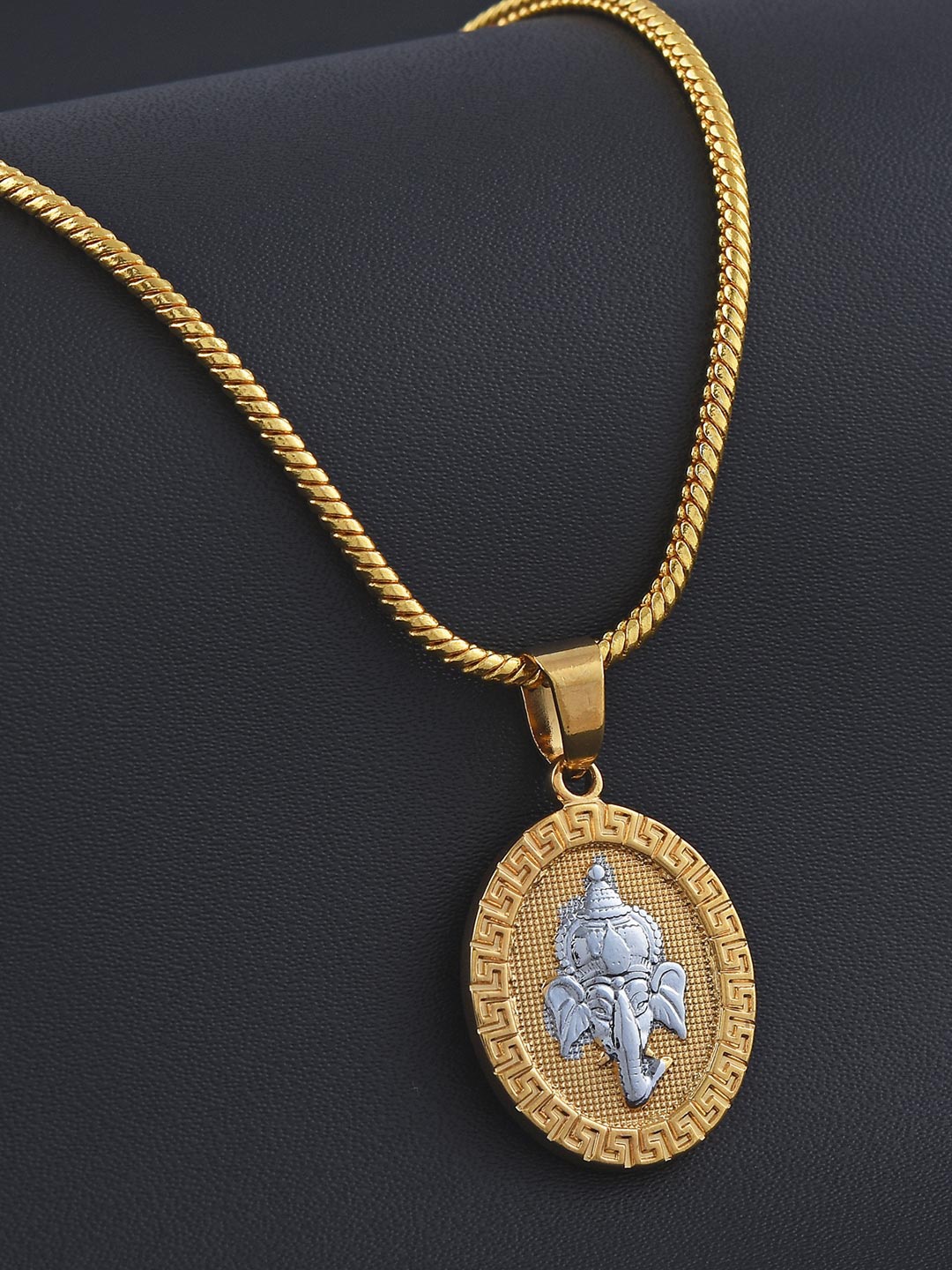 

Tistabene Men Gold-Plated & Silver-Plated Ganpati Pendant Necklace