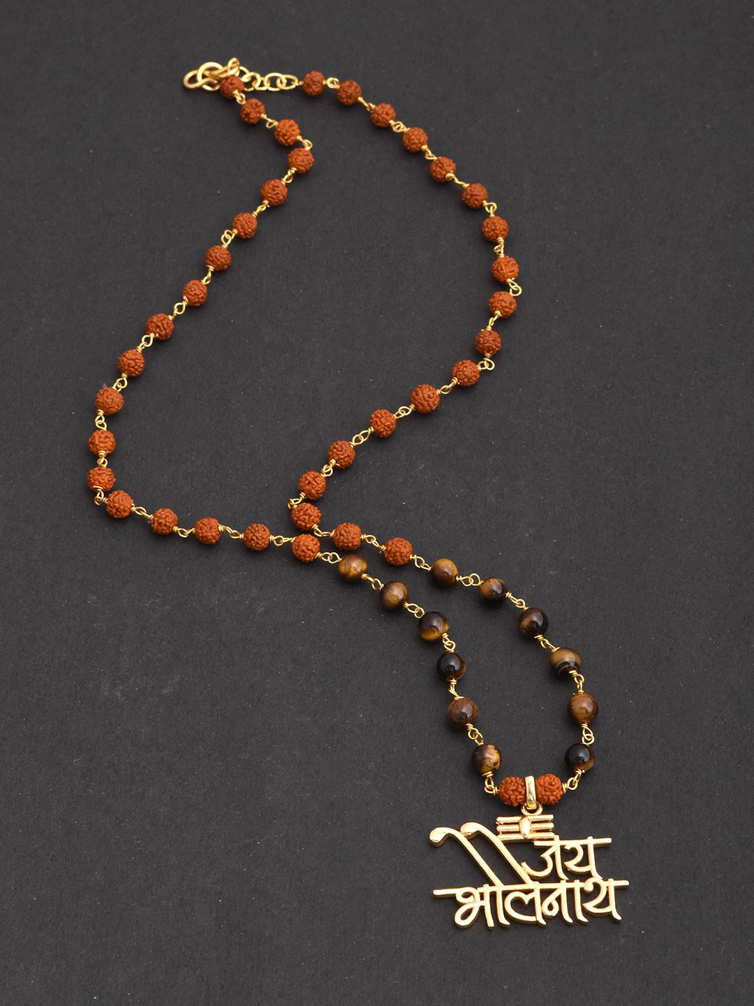 

Tistabene Men Gold-Plated & Brown Rudraksha