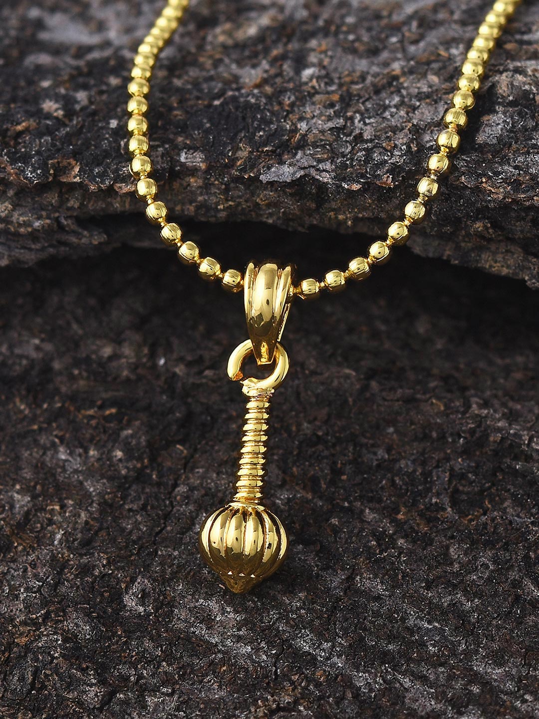 

Tistabene Men Gold-Plated Bajrangi Pendant With Chain