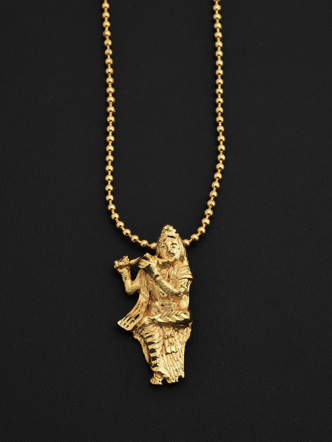 

Tistabene Men Gold-Plated Lord Krishna Pendant With Chain