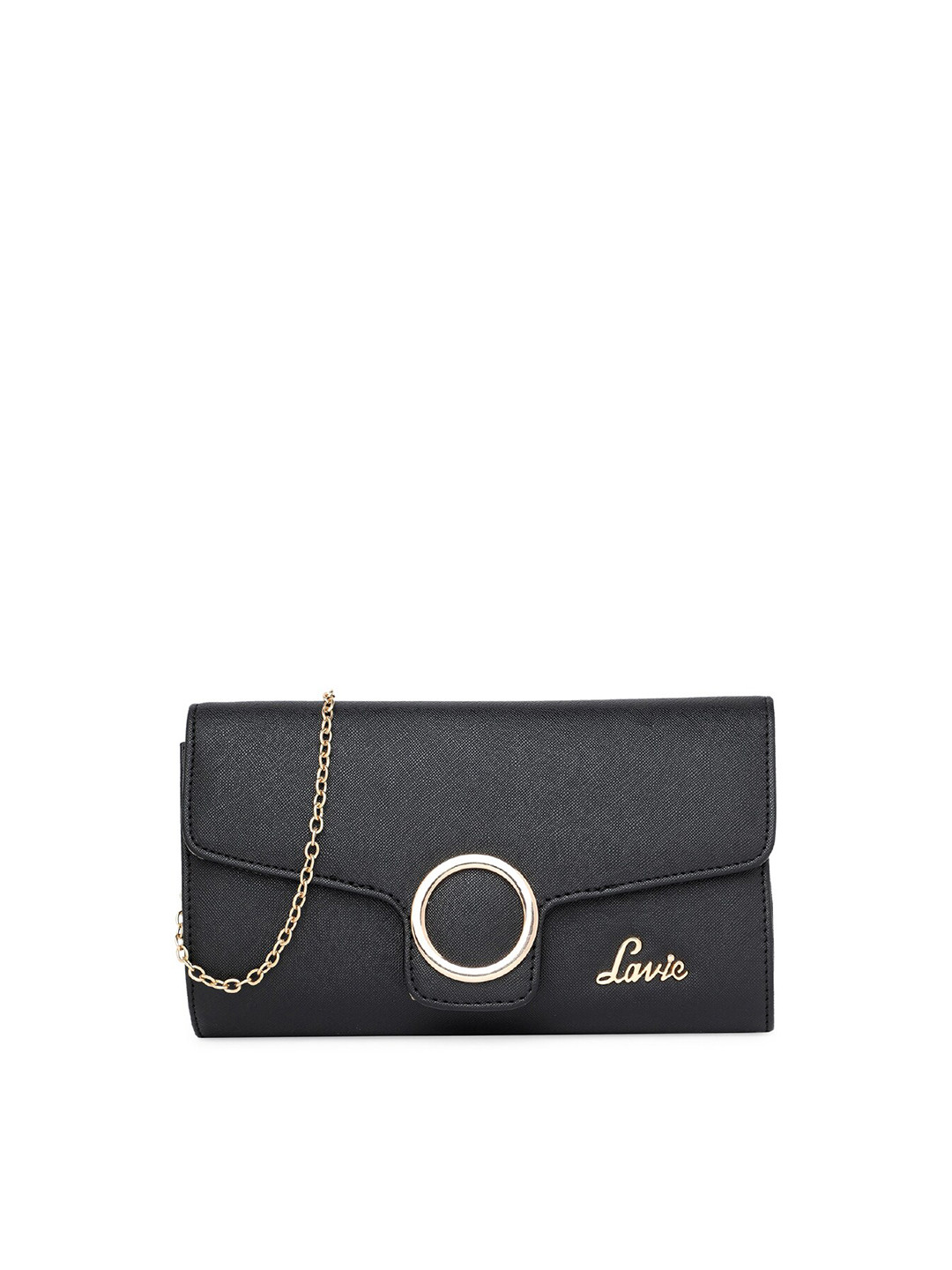 

Lavie Black Solid CLOVIA Structured Sling Bag