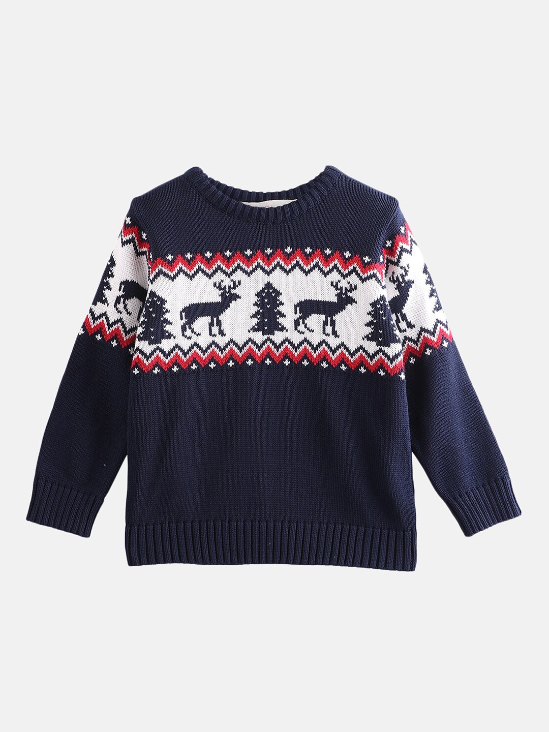 

Beebay Boys Navy Blue & White Printed Pullover