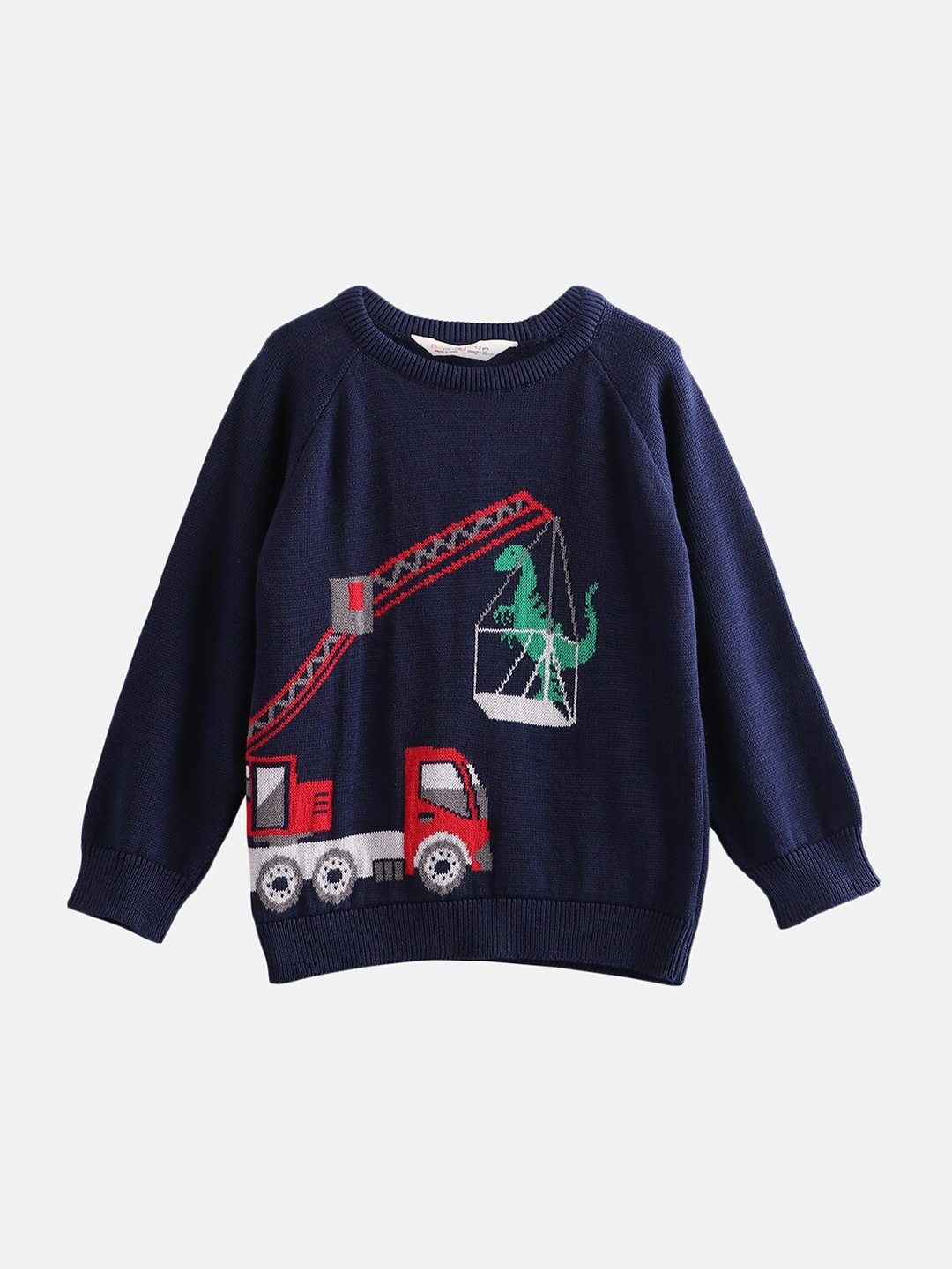 

Beebay Boys Navy Blue & Red Printed Pullover