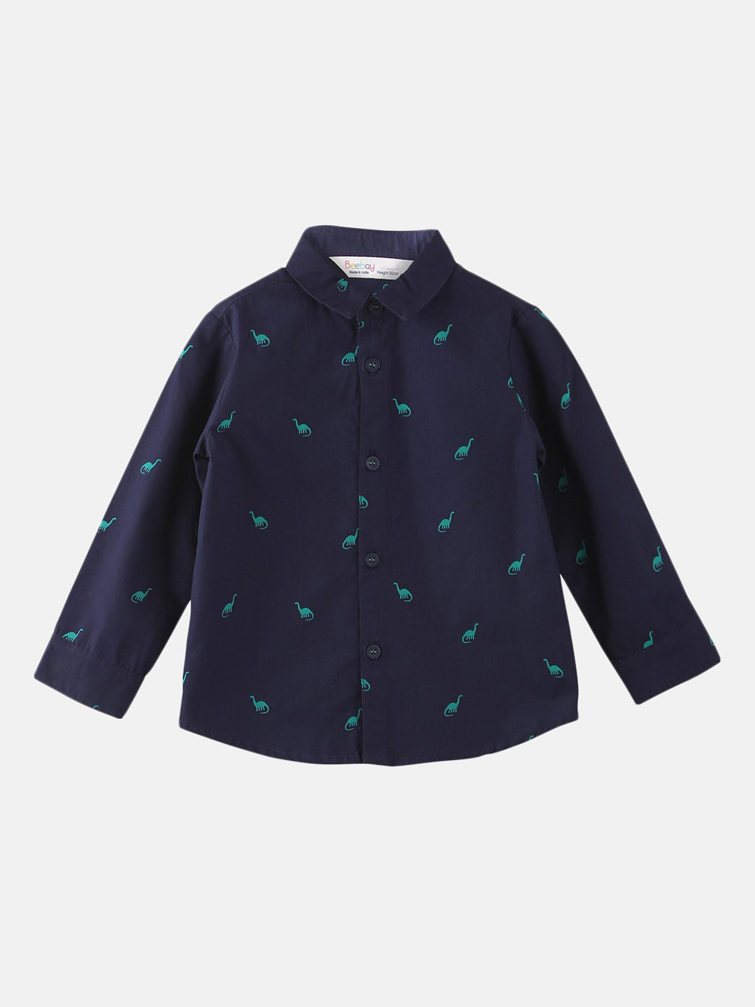 

Beebay Boys Navy Blue Printed Regular Fit Casual Shirt