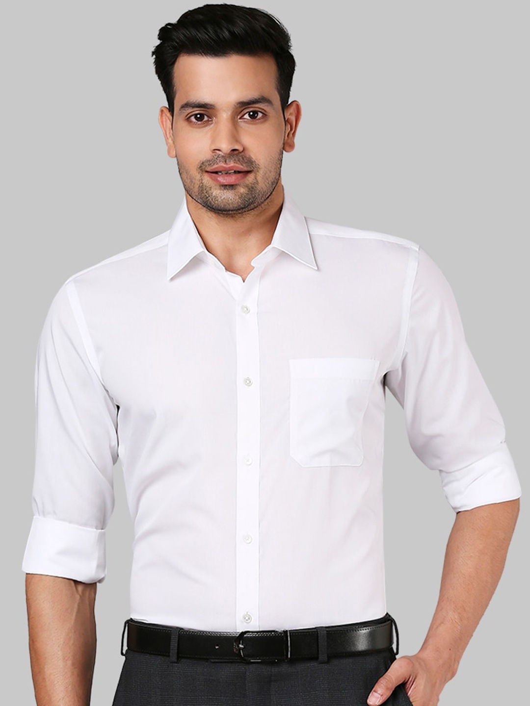 

Raymond Men White Opaque Cotton Formal Shirt