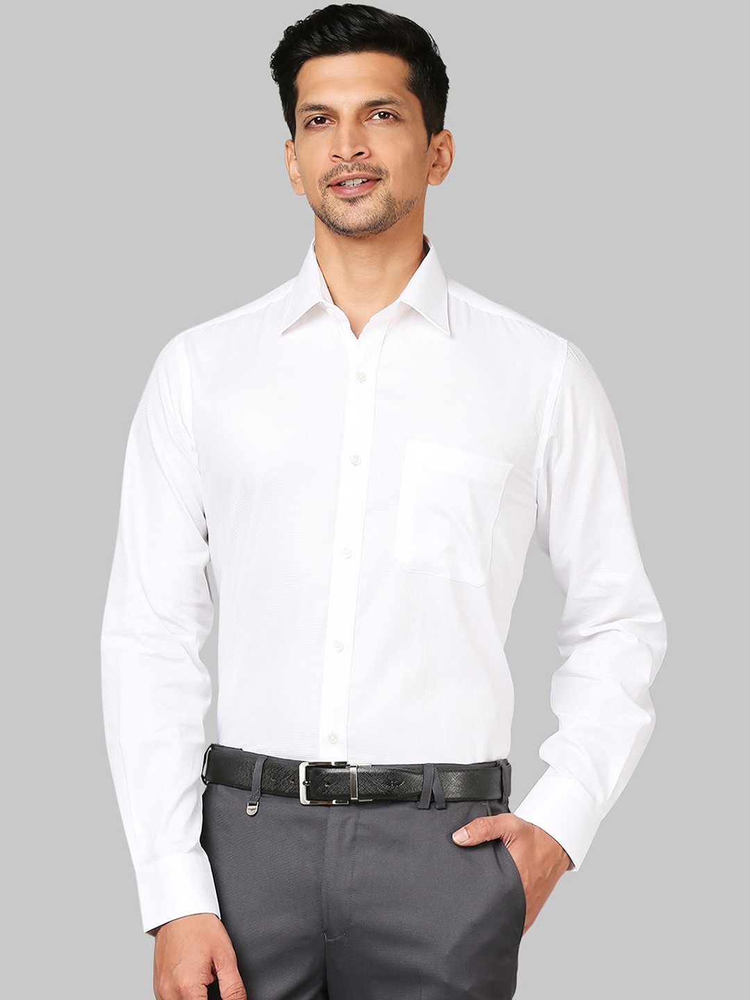 

Raymond Men White Opaque Cotton Formal Shirt
