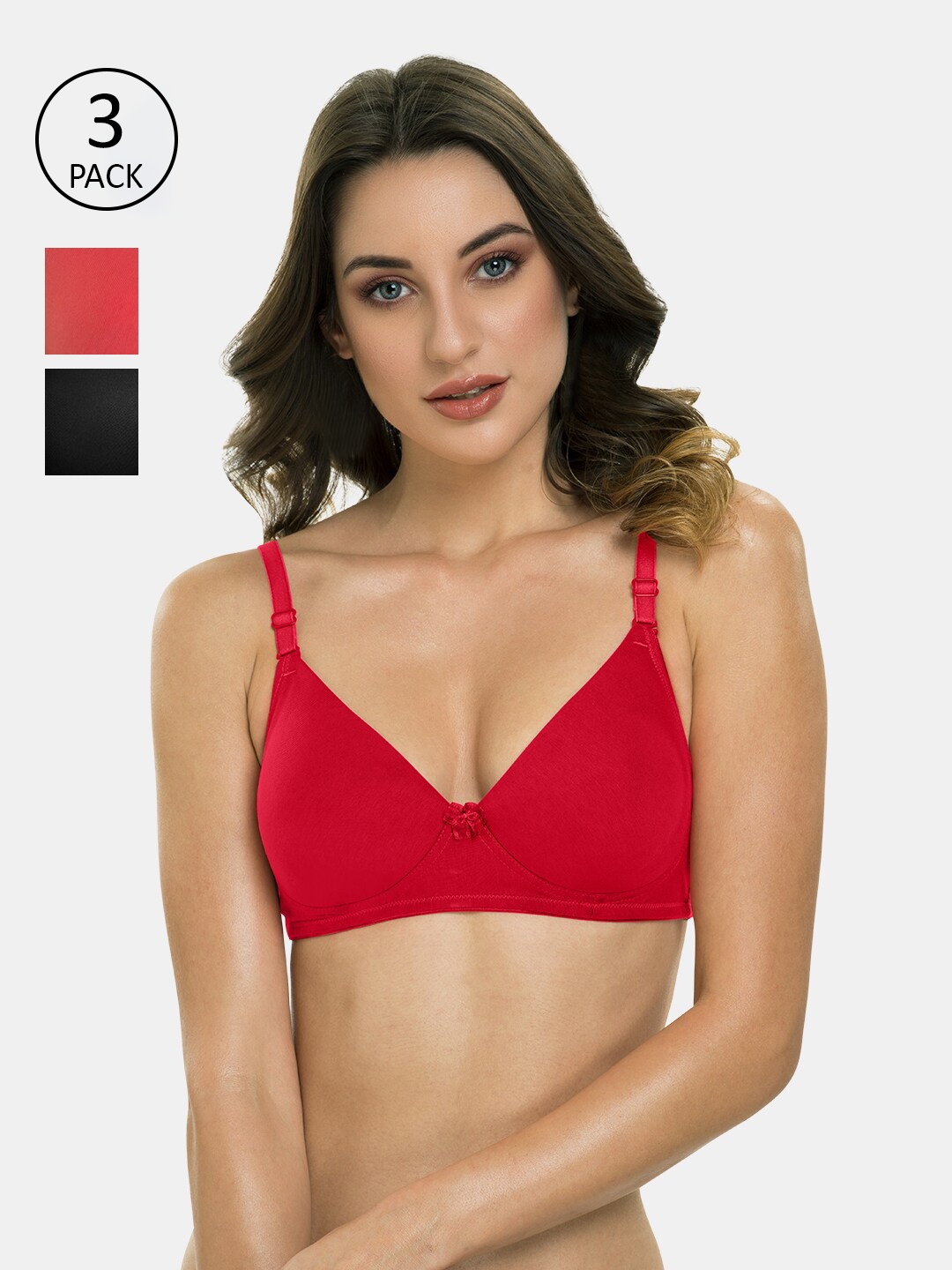 

Tweens Pack of 3 T-shirt Bra - Lightly Padded, Red