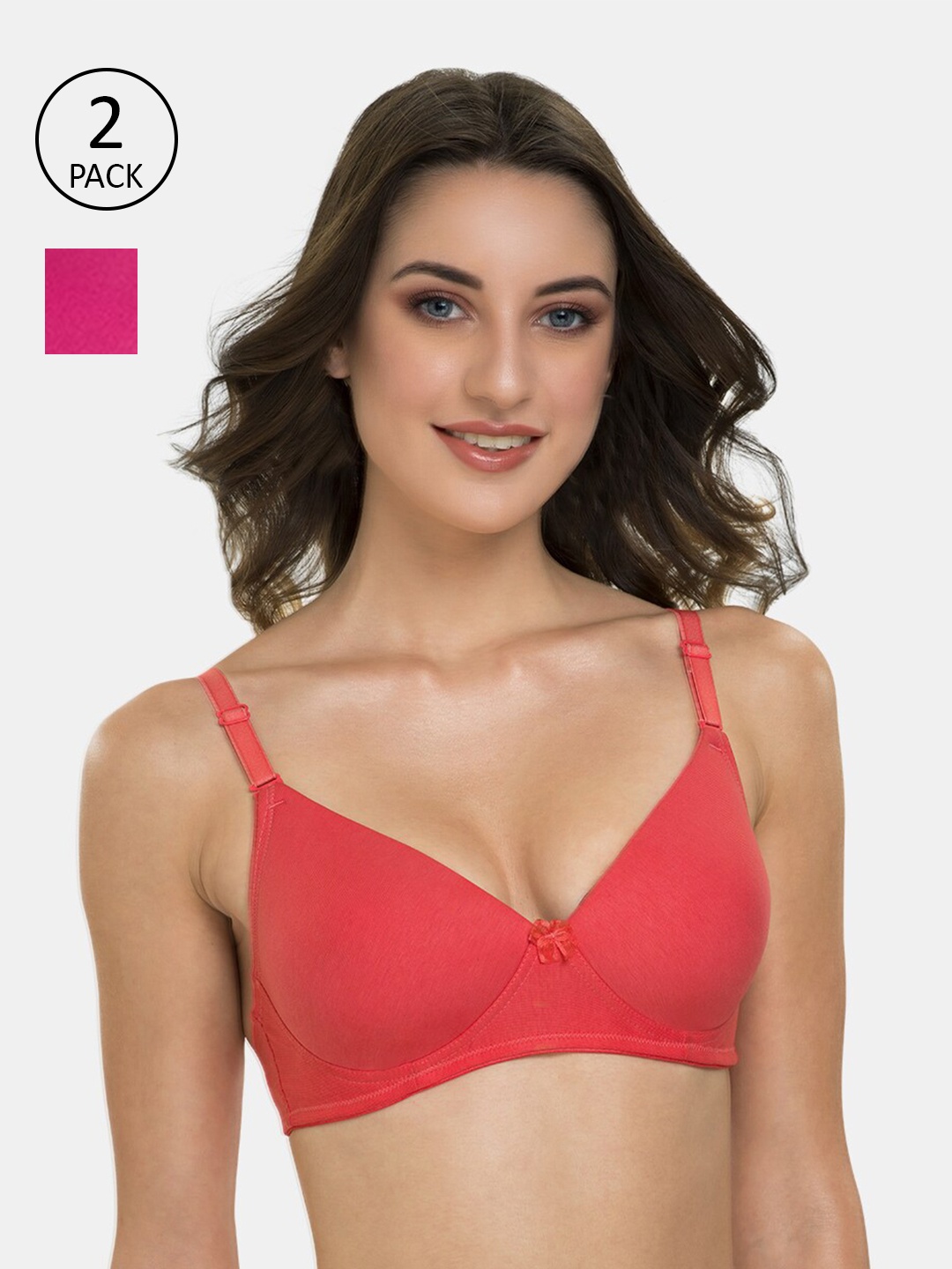 

Tweens Coral & Purple Pack of 2 T-shirt Bra Lightly Padded