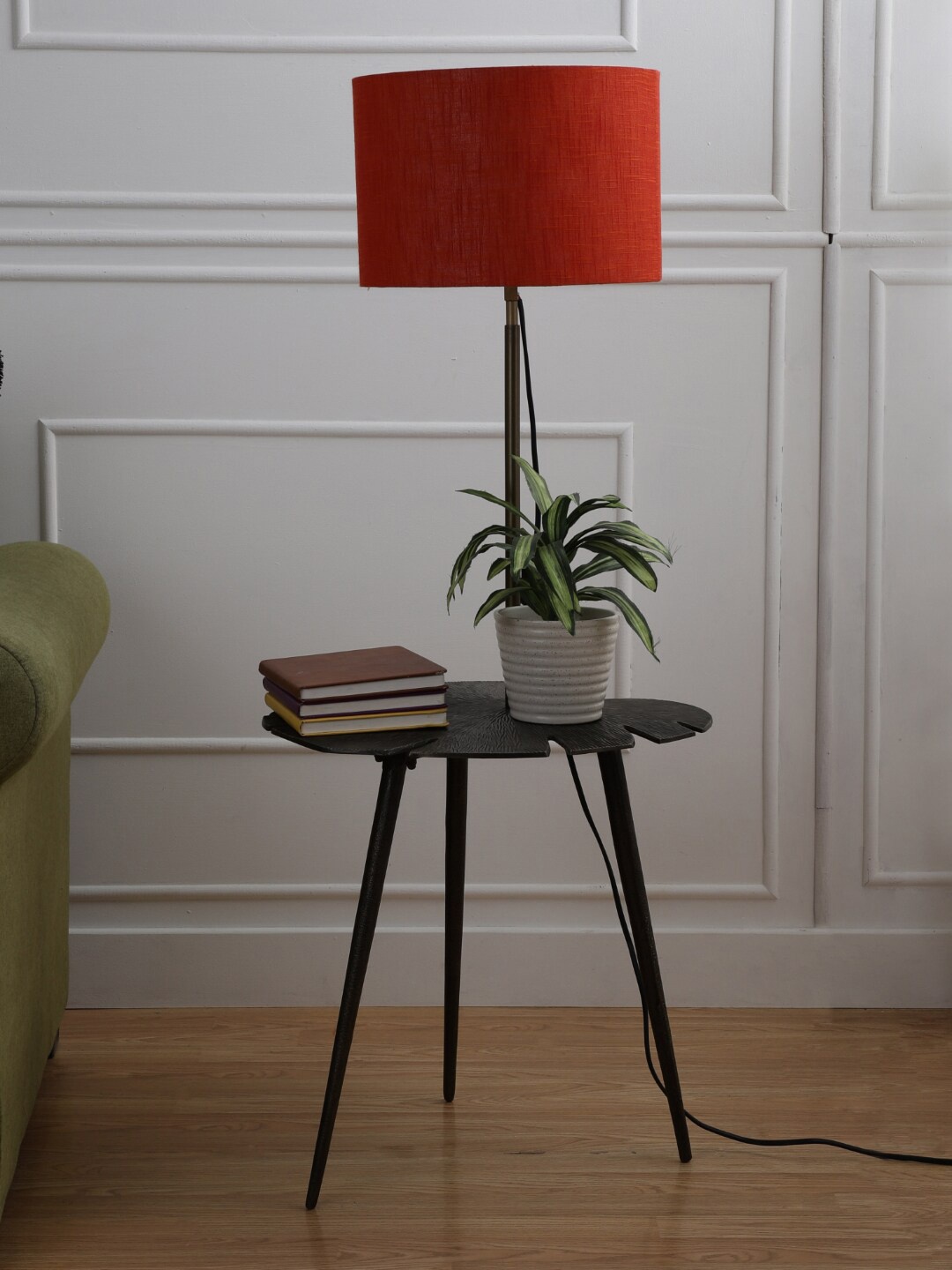 

SANDED EDGE Black & Red Leaf Design Floor Lamp