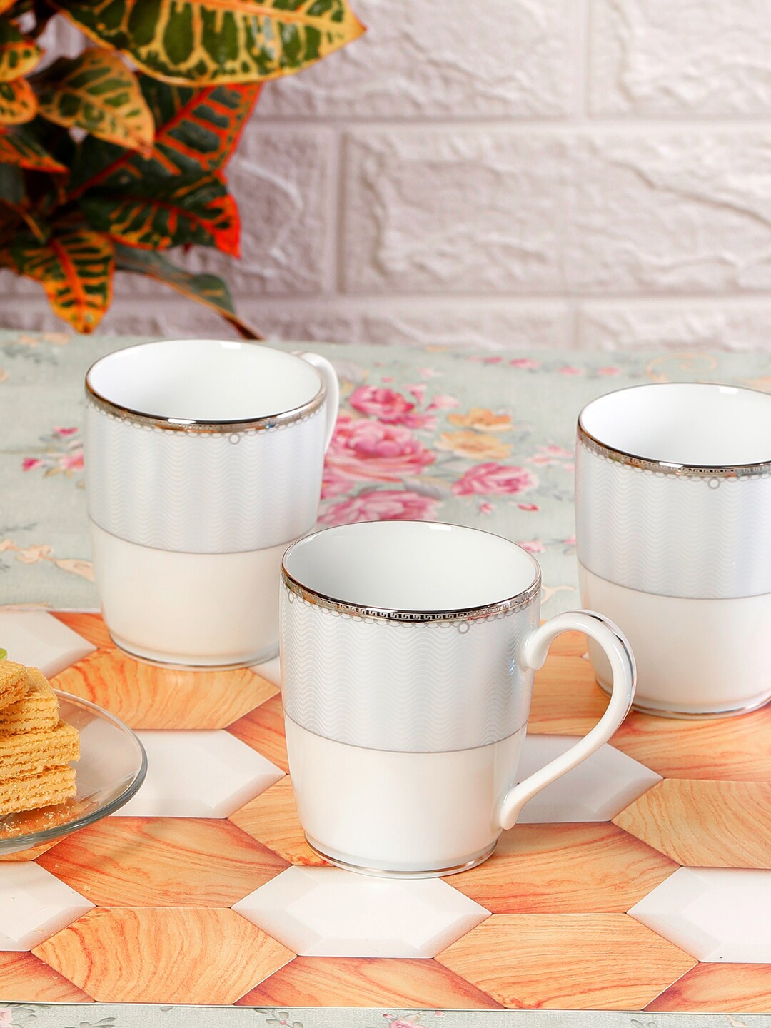 

Noritake Hearth Collection Monarch Platinum 6 Pcs Coffee Mug, Cream