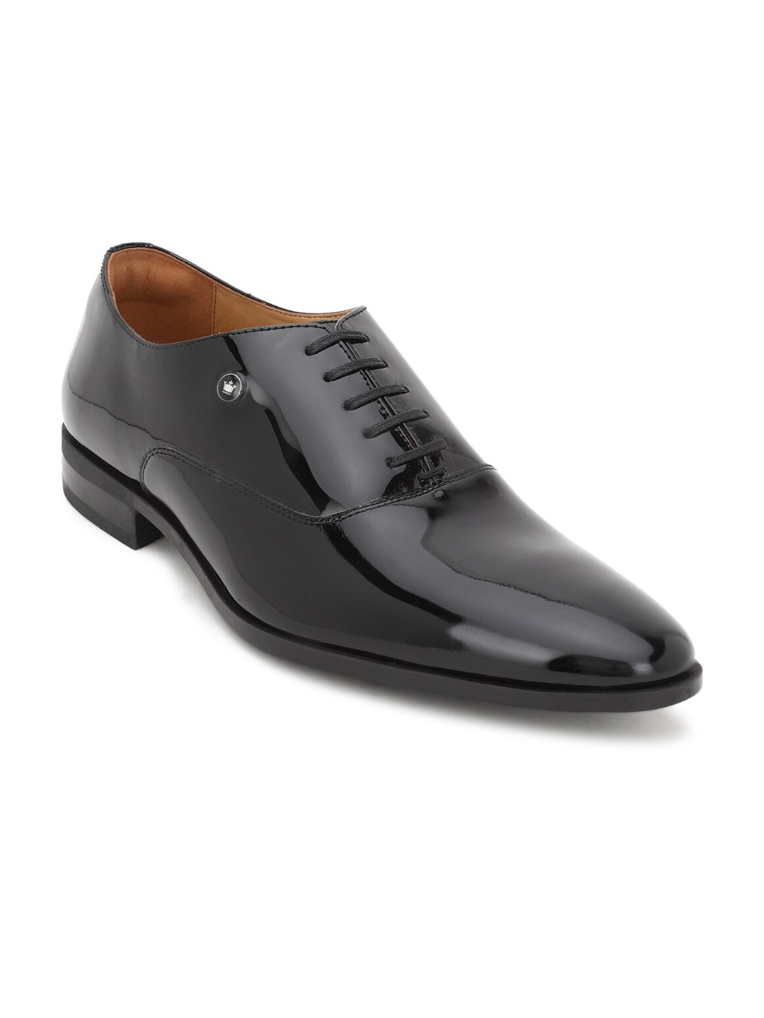 

Louis Philippe Men Black Solid Leather Formal Oxfords