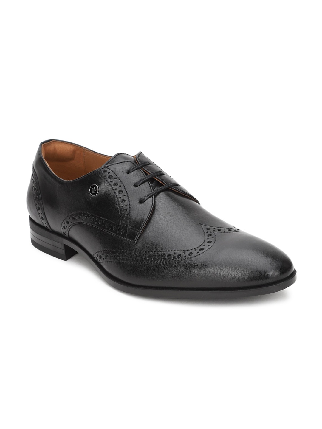 

Louis Philippe Men Black Textured Leather Formal Brogues