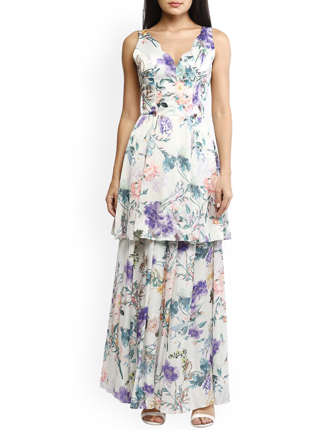 

Rinascimento Woman Cream-Coloured Floral Maxi Dress