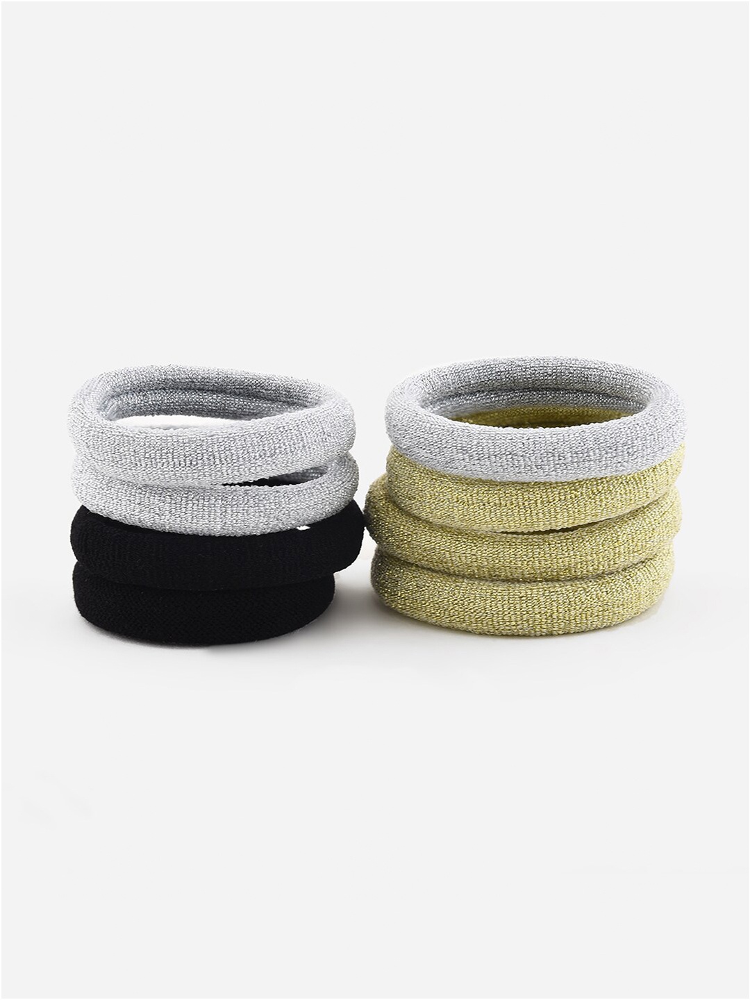

Toniq Kids Girls Set of 8 Grey & Green Glitter Ponytail Holders